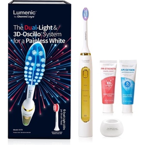 image:imageDermRays Lumenic Dual Light Electric Toothbrush Rechargeable GreyWhitegold